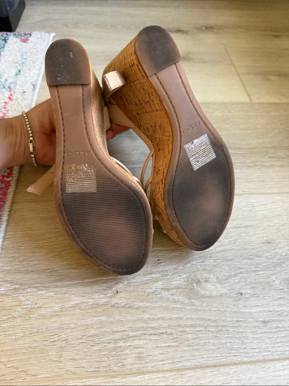 ALDO Blush Knot Front Slingback Wedge Sandals